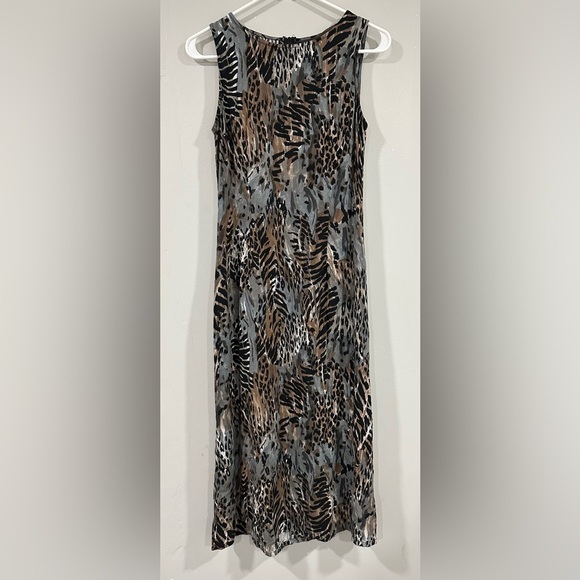 connected Dresses & Skirts - Connected Apparel Animal Print Maxi Dress - Black, Brown, Gray size 6